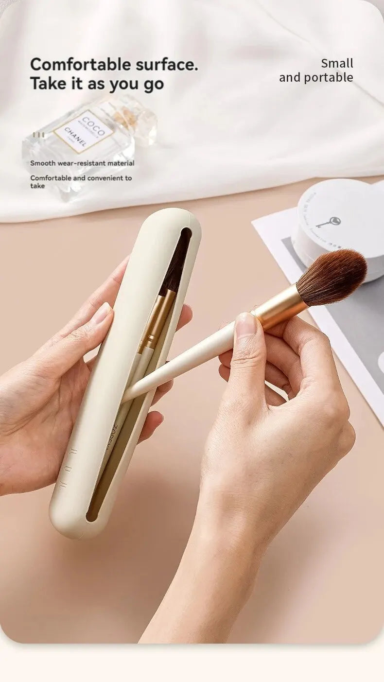 LuxuryGlow Silicone Makeup Brush & Brow Pencil Case | Dustproof Portable Travel Pouch