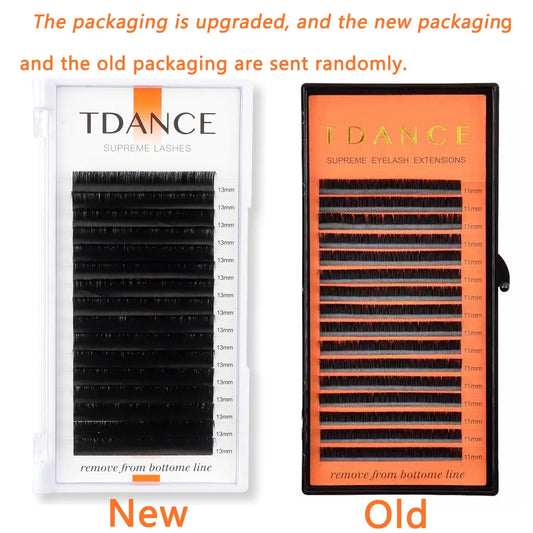TDANCE 16 Rows Korea PBT Faux Mink Lashes – Soft Natural Russian Volume Extensions C60