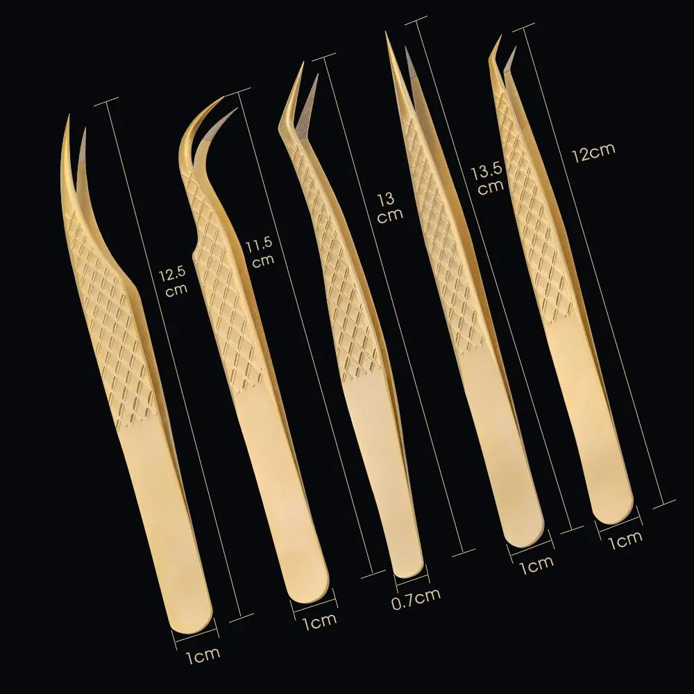 GEMERRY Fiber Tip Eyelash Extension Tweezer – High Precision Golden Tool
