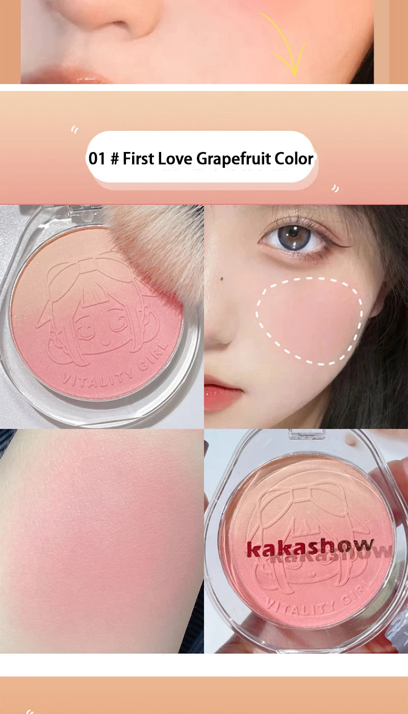 Rubor degradado LuxuryGlow Kakashow – Tono nude natural, acabado mate duradero (4 g)