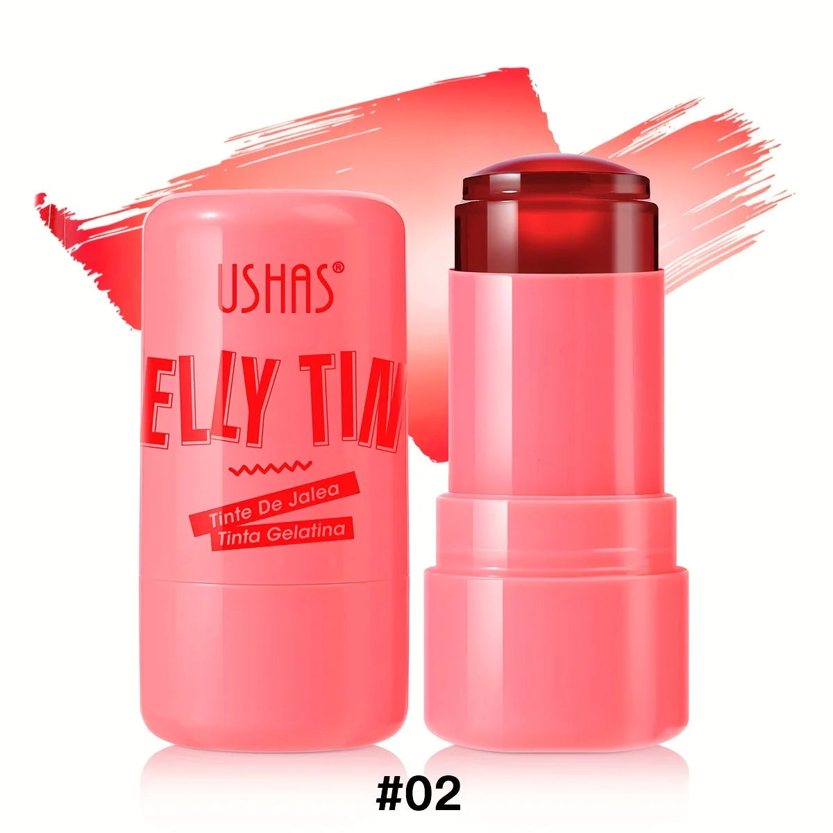 USHAS 4-in-1 Jelly Blush Stick – Lip Balm, Eyeshadow & Lip Gloss (Multi-Use Matte Finish)