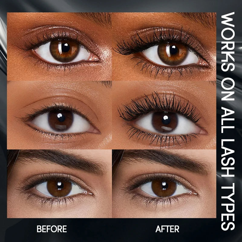 USHAS 4D Ultra Long Lasting Waterproof Mascara – Fiber Lash Extension with 360° Spiral Brush