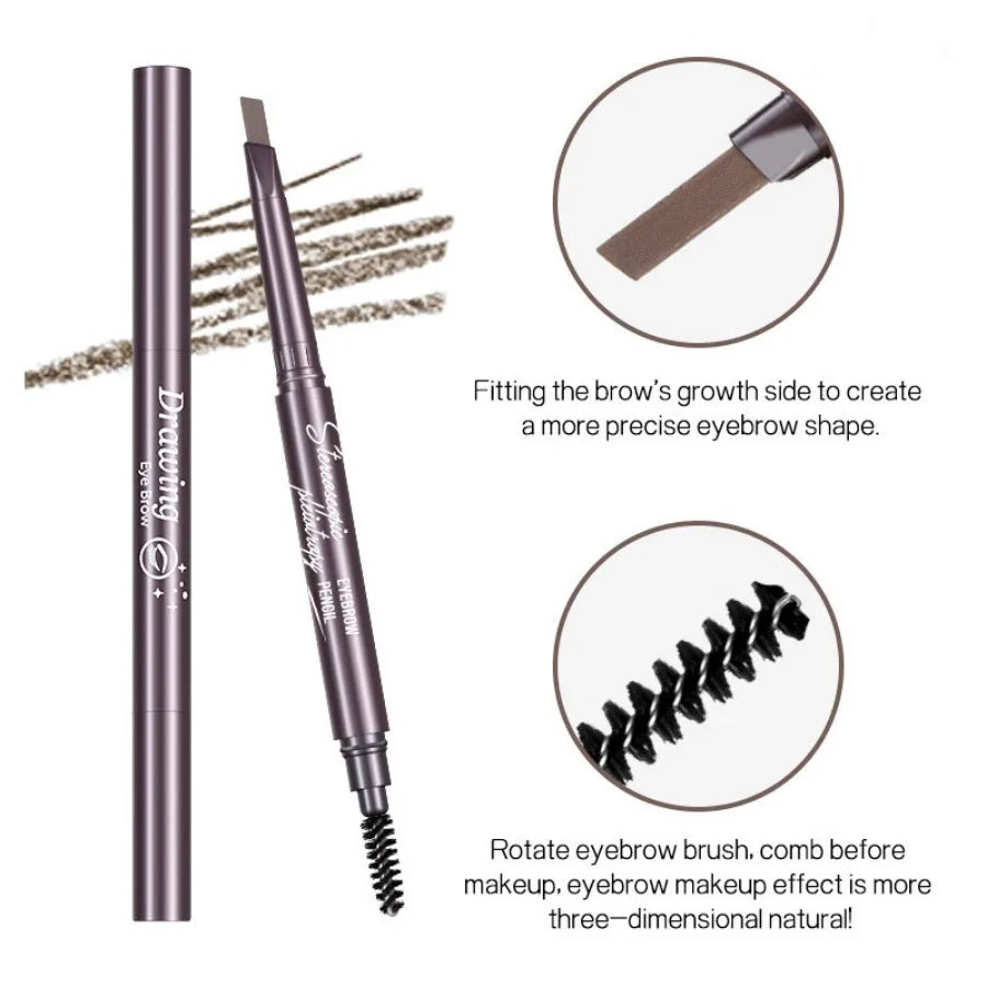 SAKSRAAR Natural Brown Waterproof Eyebrow Pencil – Ultra-Fine, Smudge-Proof, Long-Lasting