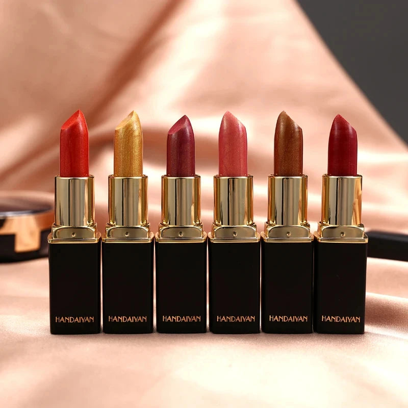 Lápiz labial hidratante Handaiyan Pearl: 9 colores, brillo duradero