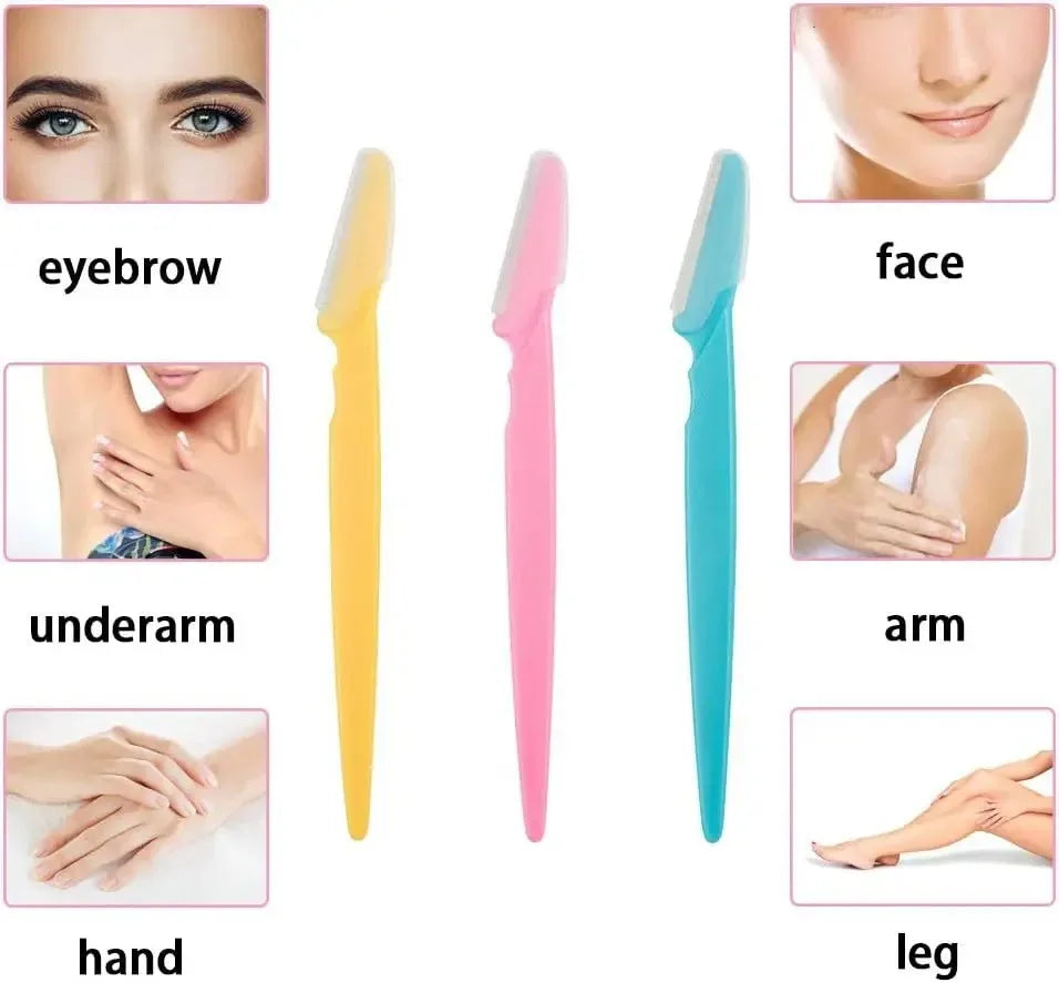 LuxuryGlow 5/10/20Pcs Eyebrow & Face Razors for Women & Men – Safe Hair Trimmer with Protective Cover