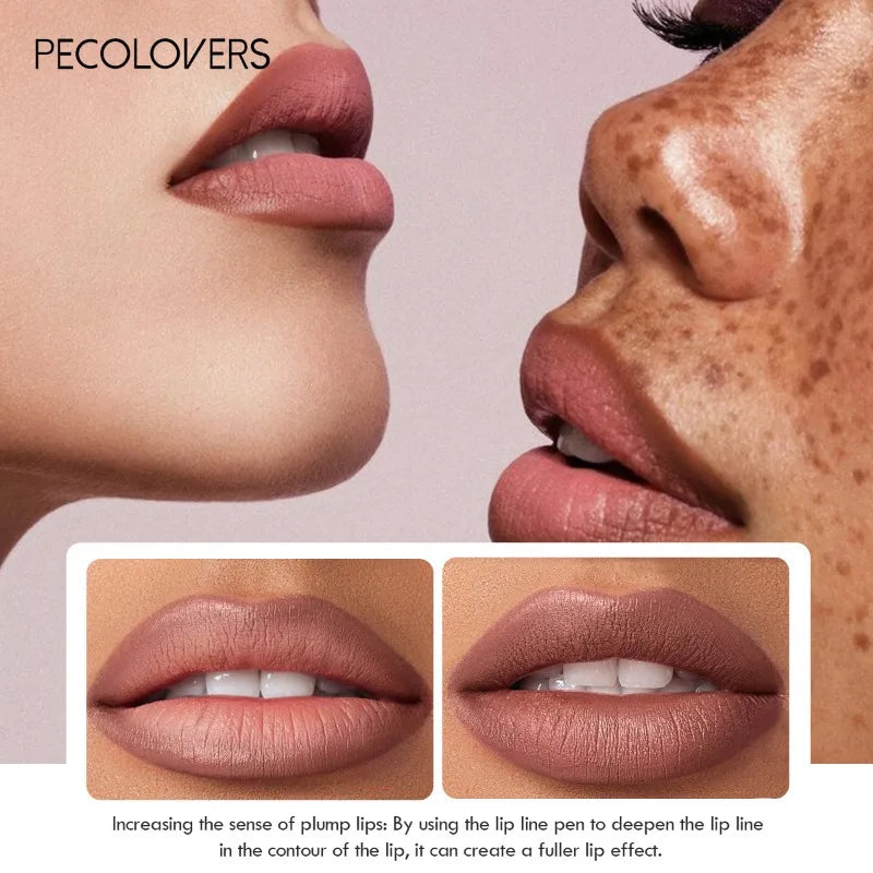 مجموعة أقلام تحديد الشفاه غير اللامعة من LuxuryGlow، ١٢ لونًا، مقاومة للماء، تدوم طويلًا، وذات لمسة نهائية غير لاصقة