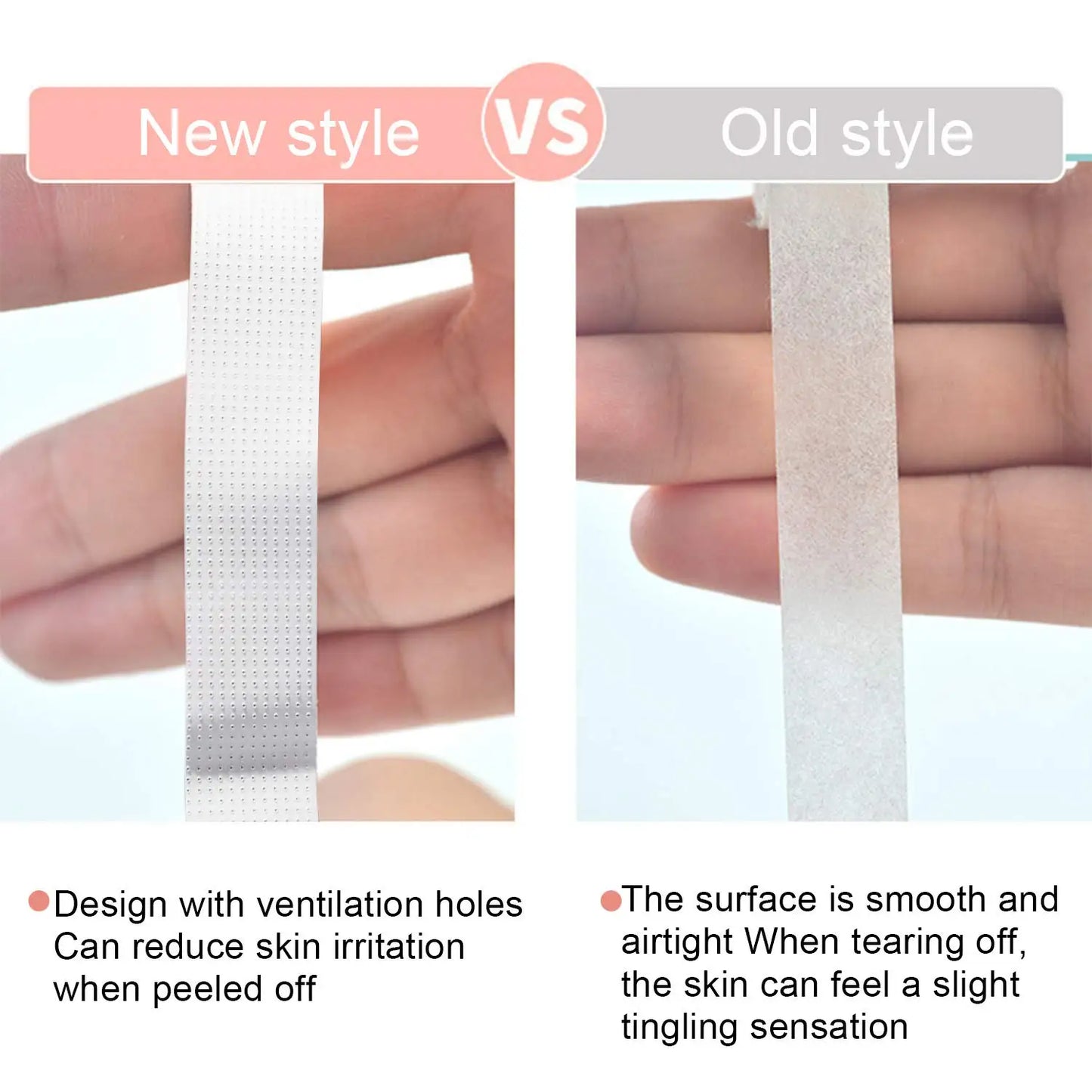 FOEONCO 2/3 Rolls Japanese Eyelash Extension Tape – Lint-Free, Breathable & Gentle