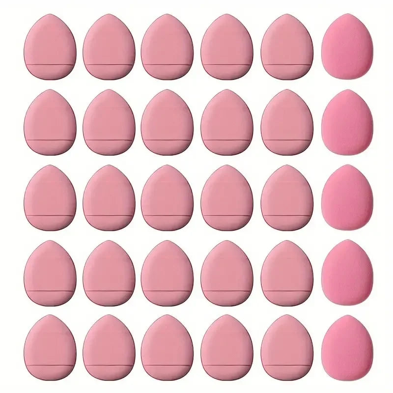 LuxuryGlow - 50 mini esponjas para los dedos, aplicadores de almohadilla rosas para base y corrector