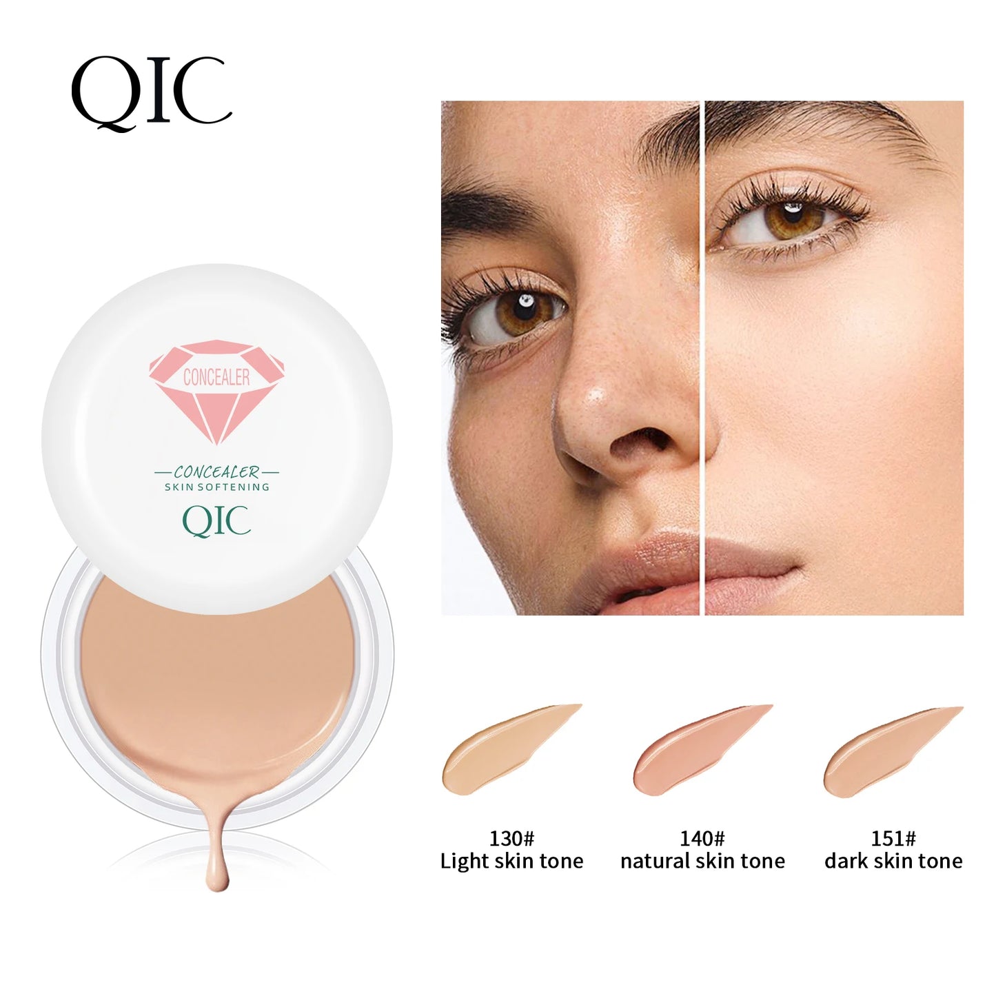 Corrector QIC de alta definición resistente al agua: cobertura total para cicatrices, tatuajes e imperfecciones