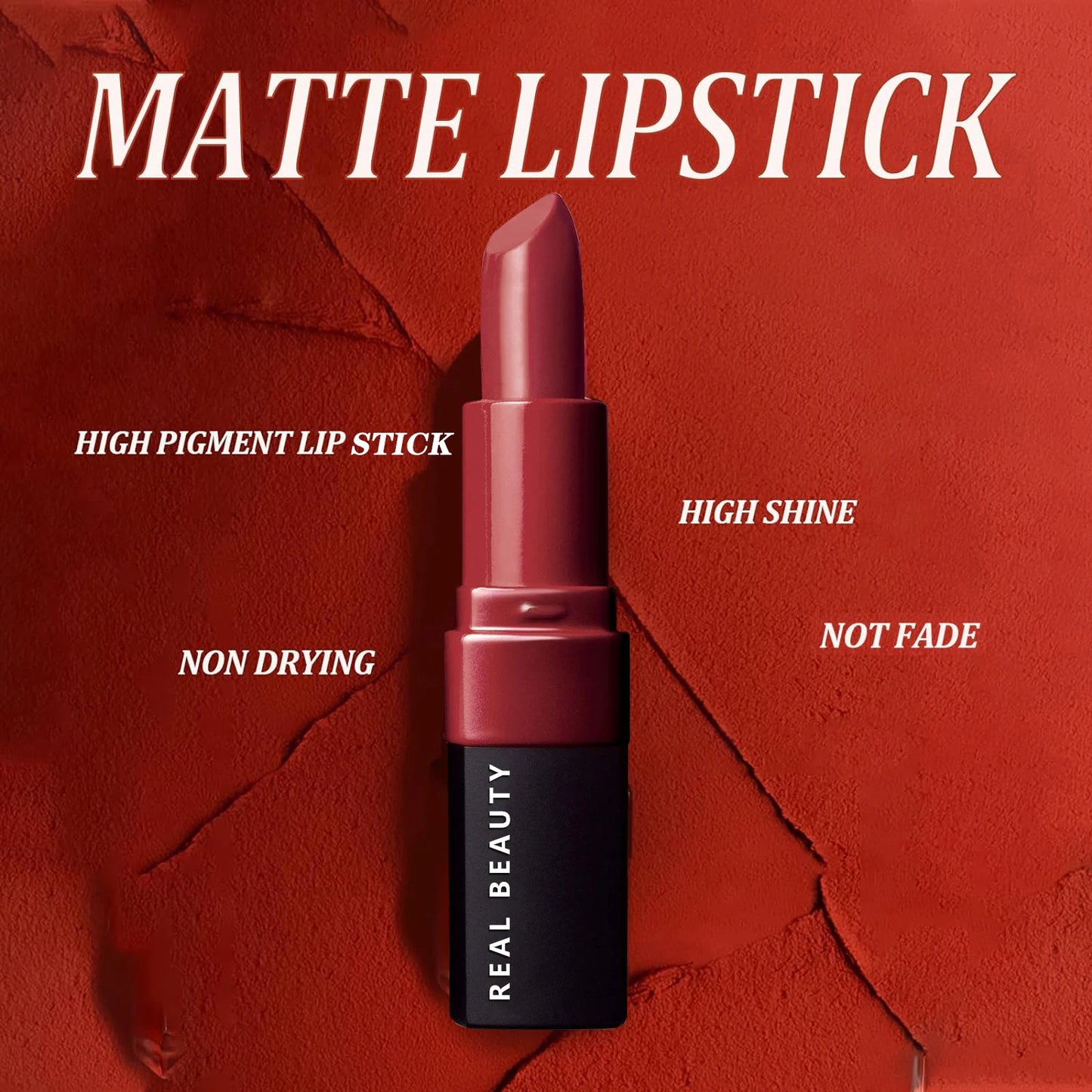 LuxuryGlow Matte Long-Lasting Waterproof Lipstick – Hydrating, High Pigment Lip Color