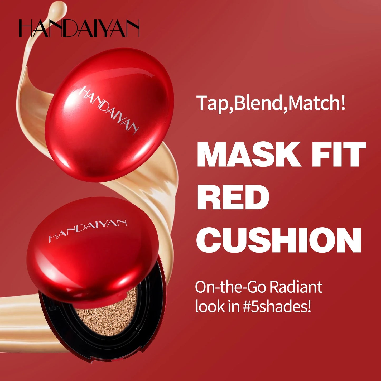 HANDAIYAN 5-Color Concealer Cushion – Moisturizing & Long-Lasting Face Makeup