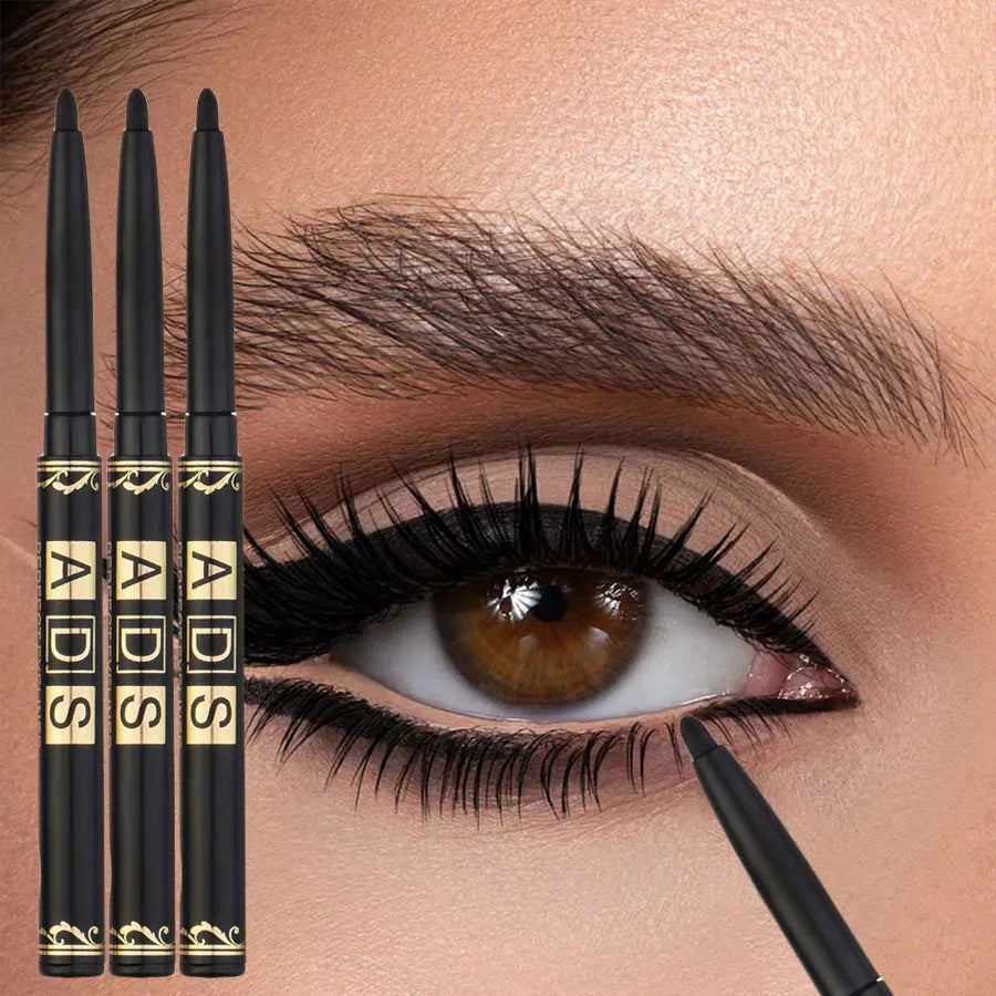 LuxuryGlow 3PCS Waterproof Black Eyeliner Pencils – Smudge-Proof, Long-Lasting & Bold Finish