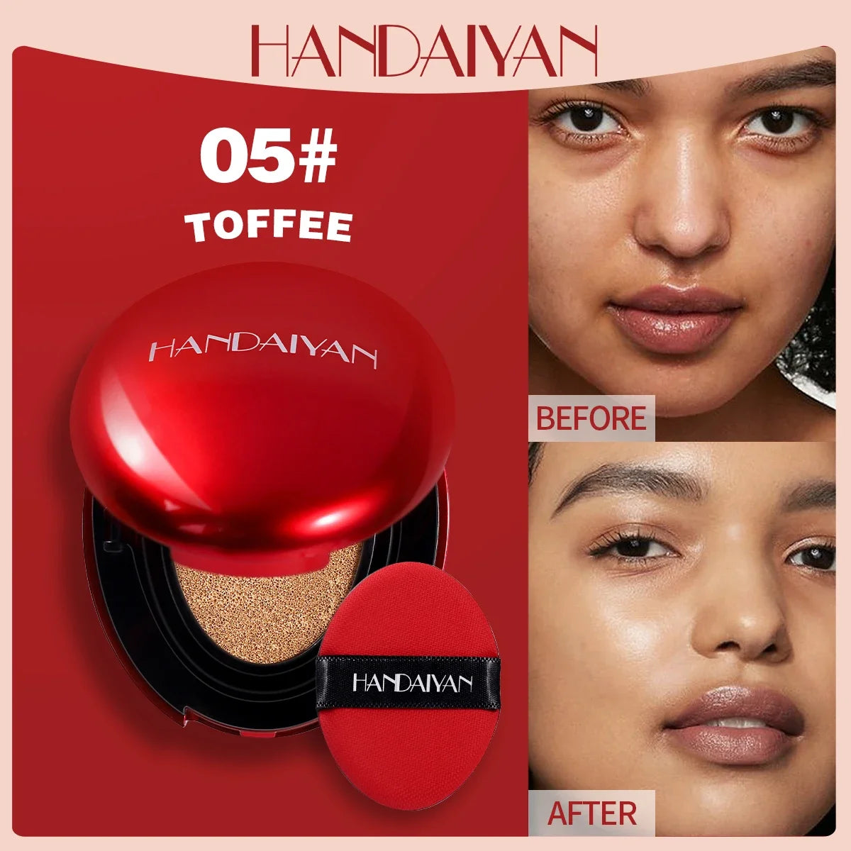 HANDAIYAN 5-Color Concealer Cushion – Moisturizing & Long-Lasting Face Makeup