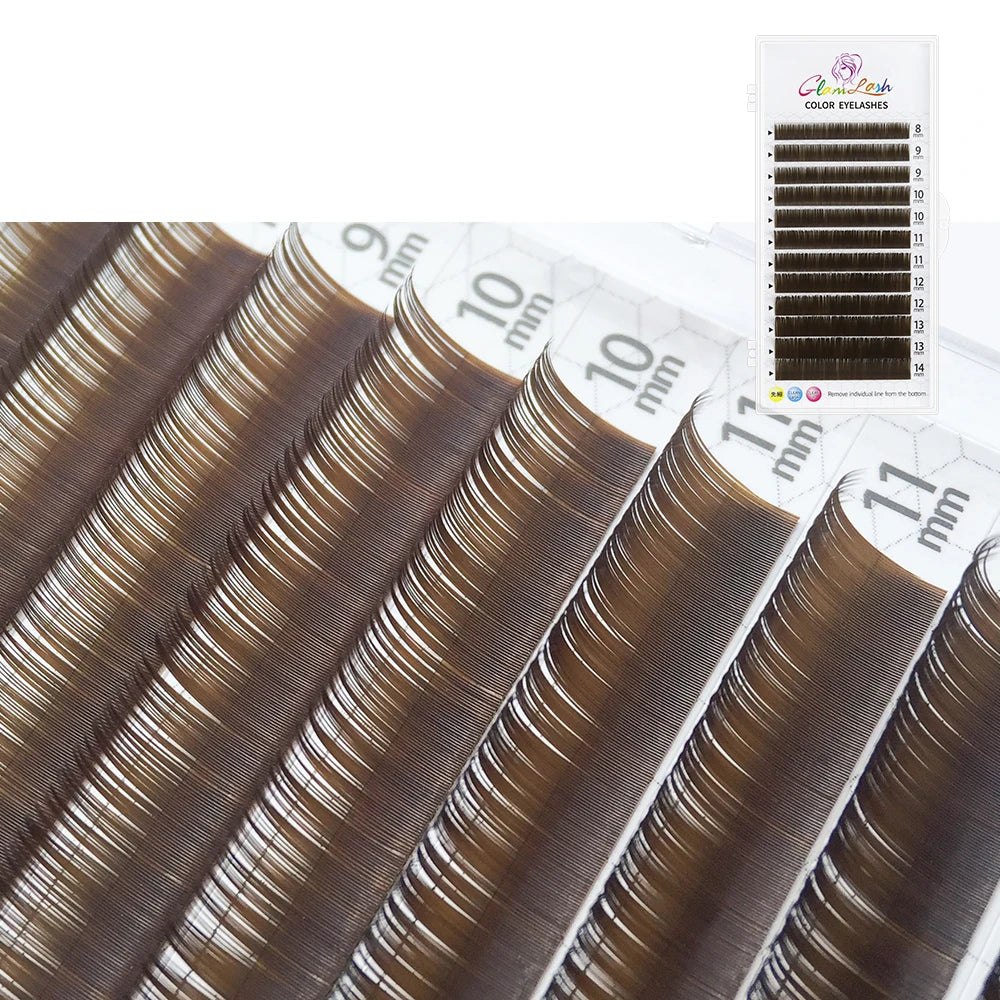 GLAMLASH Morandi Grey Colored Lash Extensions – Natural Individual Eyelashes