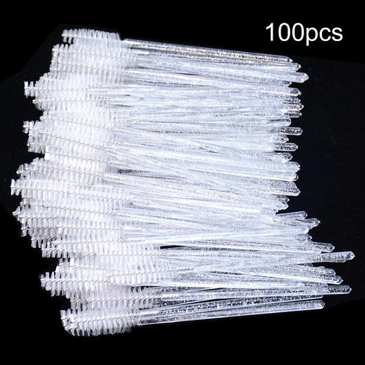 HUAZDS 100pcs Disposable Eyelash Brushes – Lash Extension & Makeup Spoolies