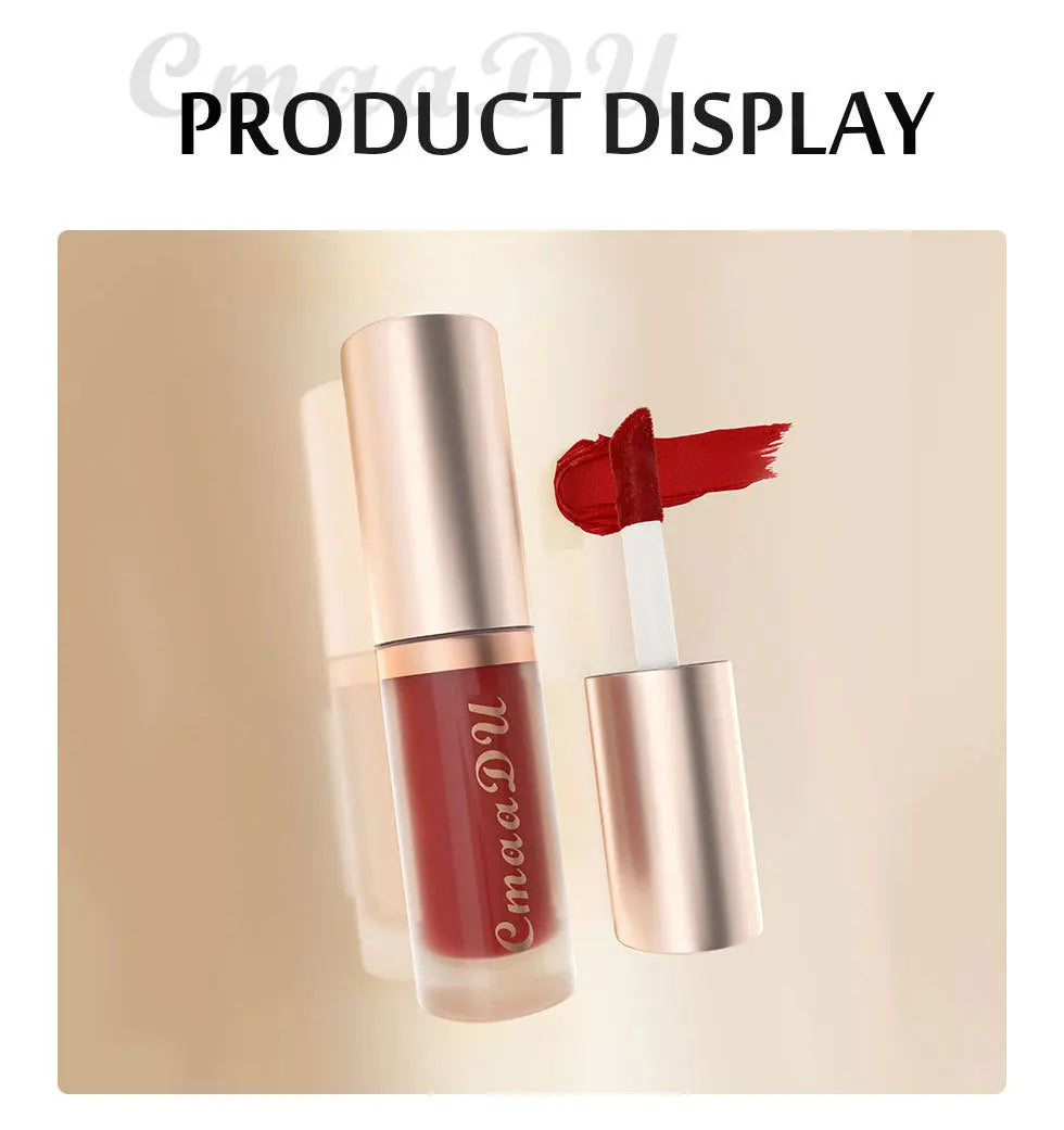 CMAADU Waterproof Matte Velvet Lip Gloss – Long-Lasting, Moisturizing, Non-Stick Formula