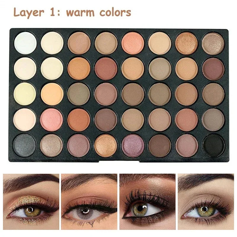 Paleta de sombras de ojos VERONNI de 120 colores: maquillaje mate, brillante y con purpurina de larga duración.