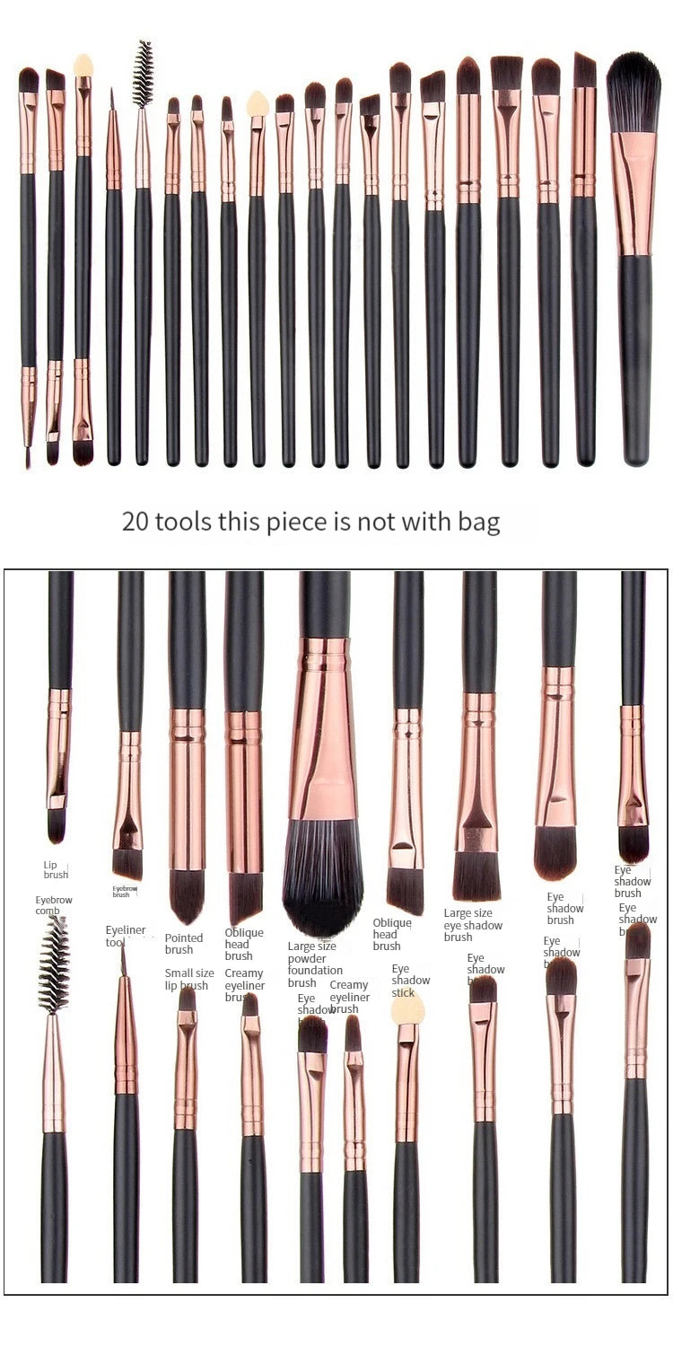 BeeChip 20 PCS Professional Makeup Brush Set – Soft Synthetic Brushes for Face & Eyes