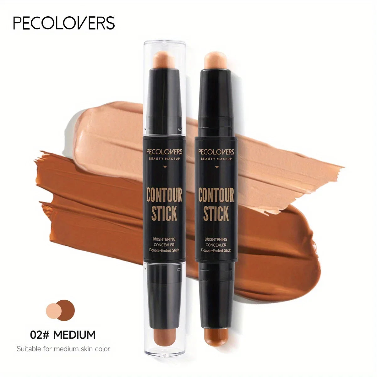 Lápiz iluminador y contorneador LuxuryGlow de doble cabezal: lápiz de maquillaje en crema resistente al agua
