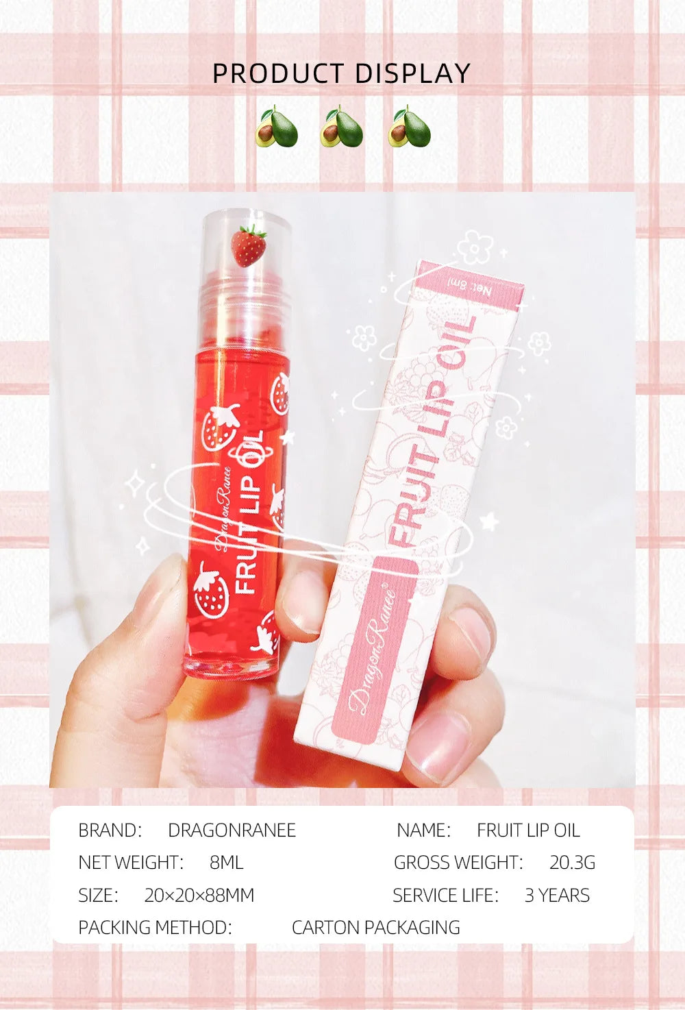 Aceite labial en roll-on LuxuryGlow: brillo labial hidratante y nutritivo para labios suaves y tersos (8 ml)