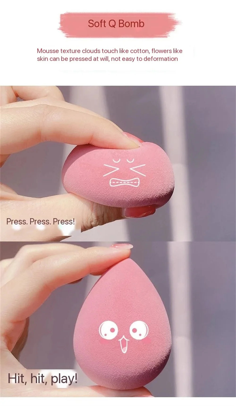 LuxuryGlow 4PCS Soft Makeup Sponge Blender Set – Flawless Foundation & Powder Puff