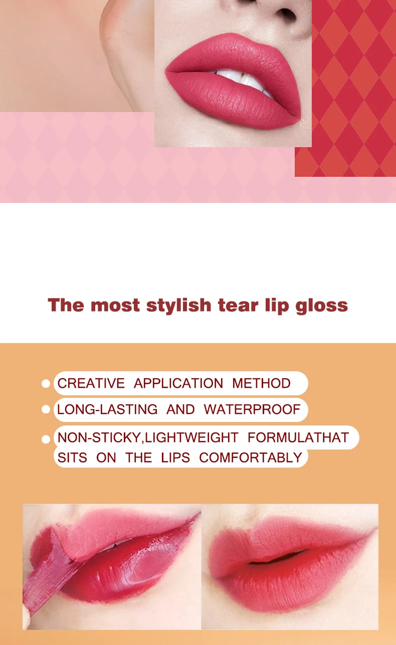 LuxuryGlow Hydrating Tear Lip Gloss – Long-Lasting, Non-Sticky, Smudge-Proof Lip Glaze