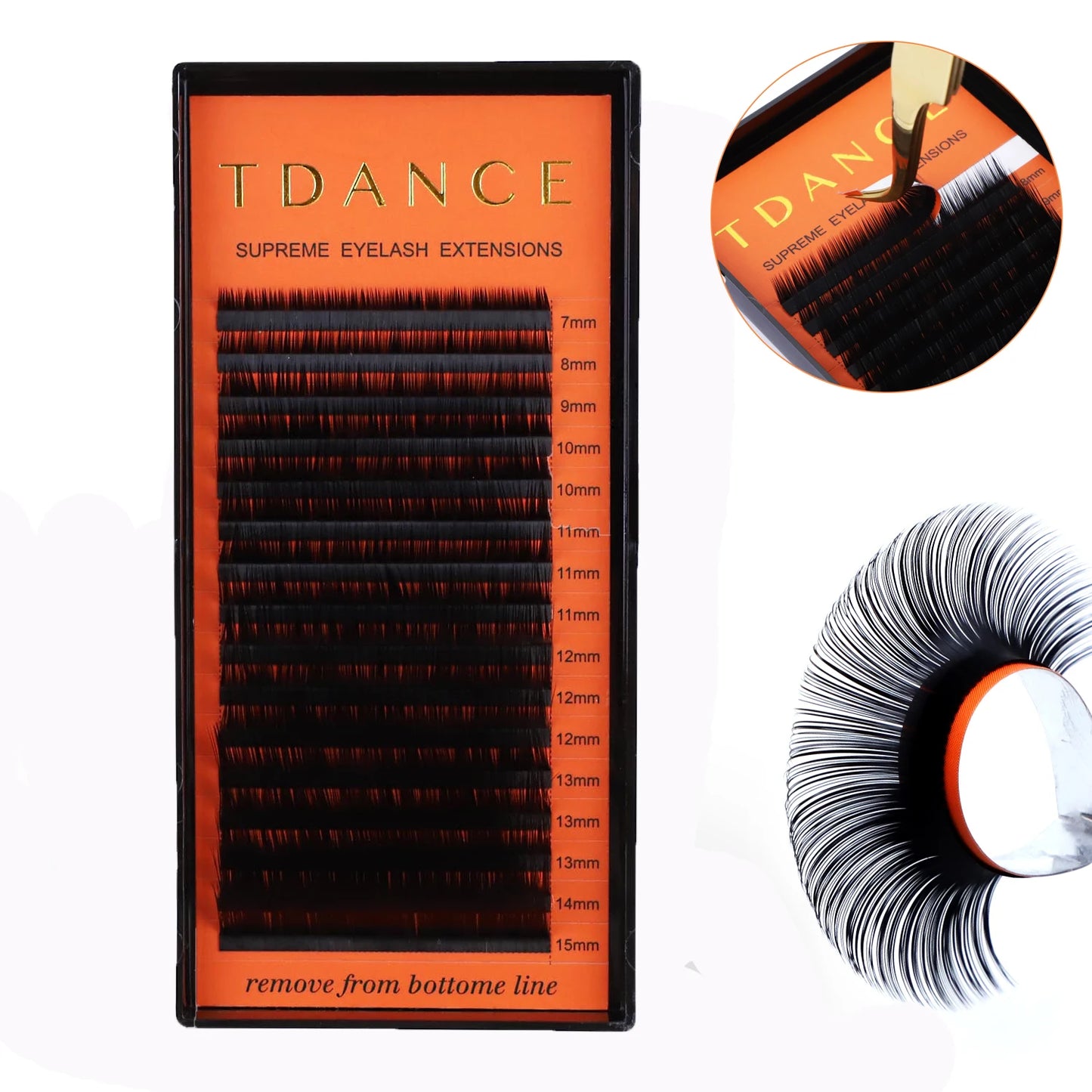 رموش TDANCE الكورية من فرو المنك الصناعي PBT، ١٦ صفًا - وصلات شعر طبيعية ناعمة من روسيا، C90