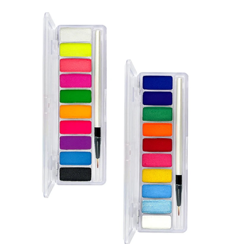 VERONNI UV Glow Neon Face & Body Paint – 10 Fluorescent Colors for Party Makeup