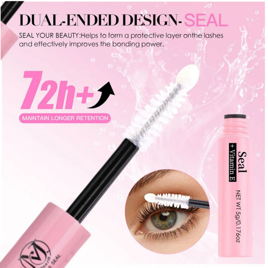 MIAOJIE 2-in-1 Eyelash Glue & Seal – Strong Hold, 48H Lasting Lash Adhesive