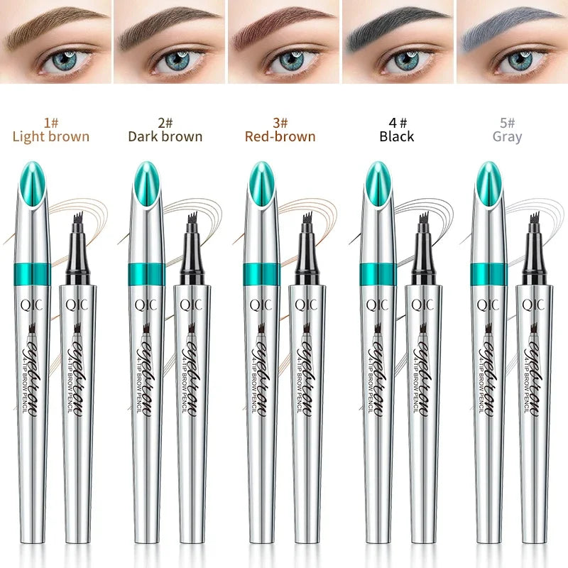 SAKSRAAR 5-Color Waterproof 4-Jaw Eyebrow Tattoo Pencil – Ultra-Fine, Long-Lasting Brow Pen
