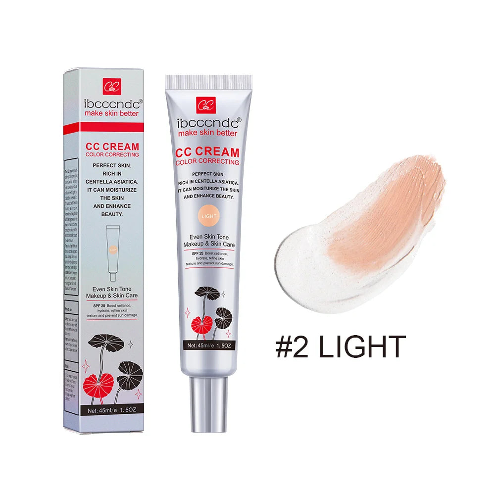 Crema CC correctora de color ibcccndc – Base de maquillaje reparadora y blanqueadora Centella de 45 ml