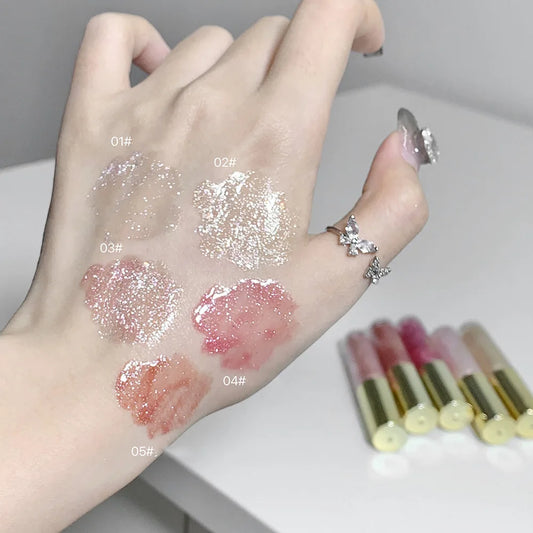 ملمع شفاه لامع من SHAQINUO - مرطب، لمعان مائي مع لمعان ناعم