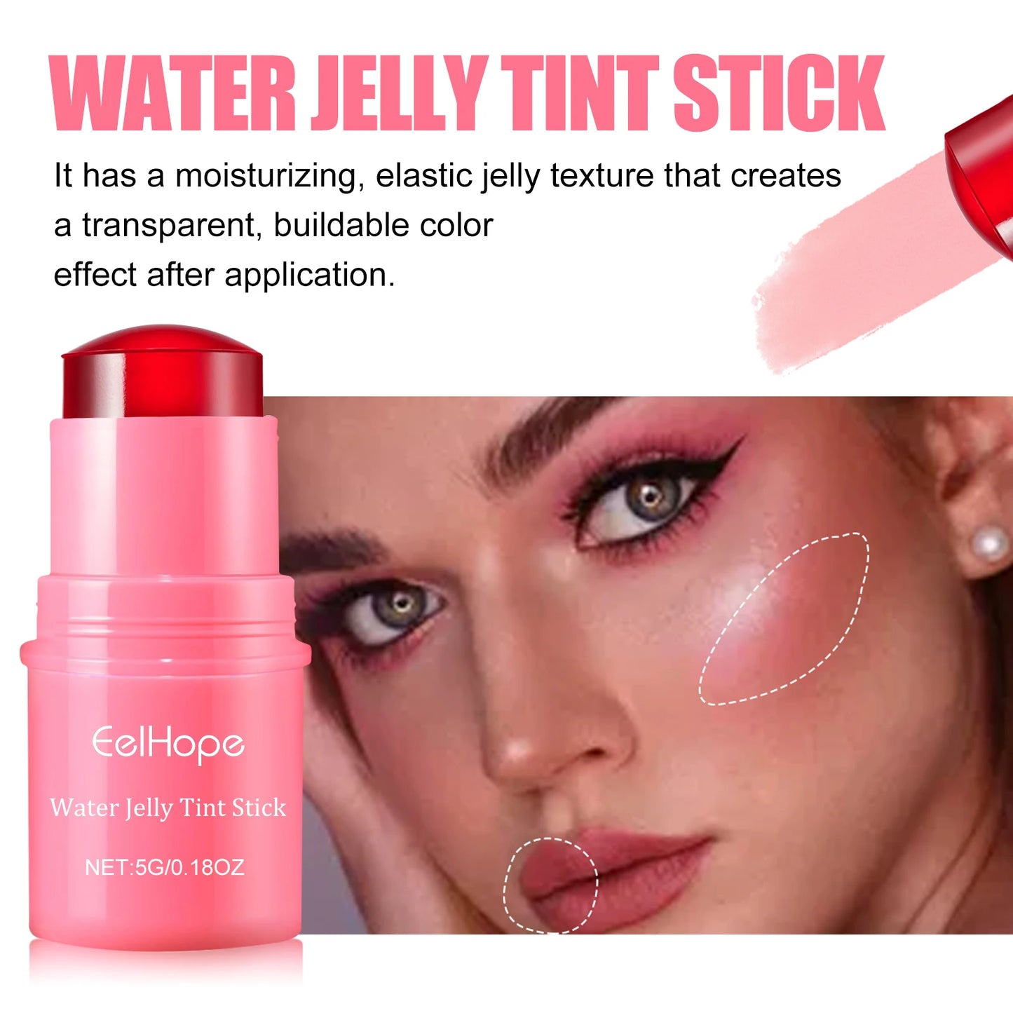 Eelhope 3-in-1 Milk Jelly Blusher Stick – Long-Lasting, Moisturizing & Brightening