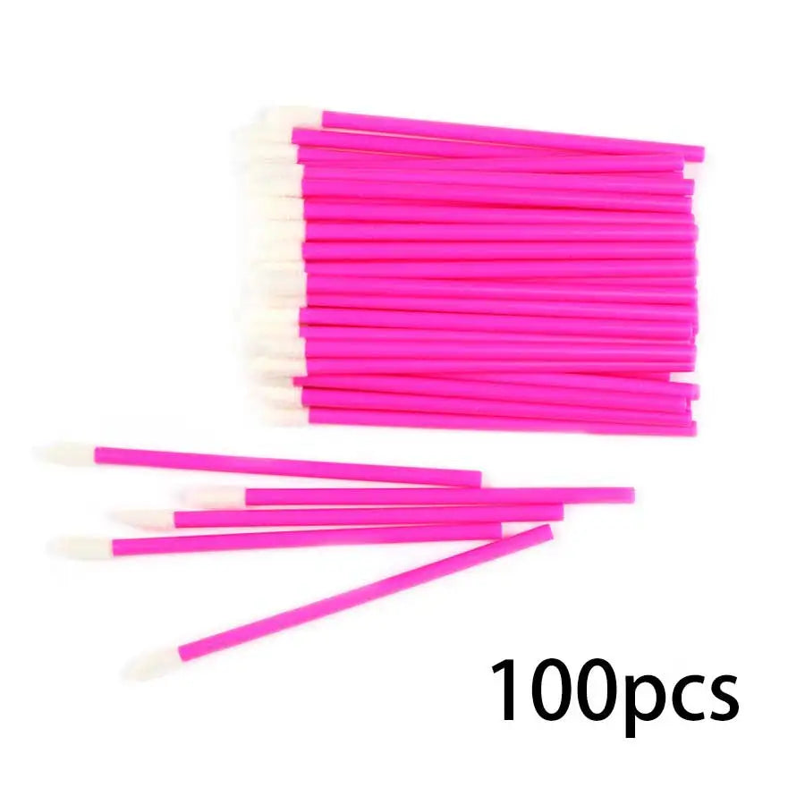 LuxuryGlow 100 Pcs Disposable Lip Applicators — Lint-Free Lipstick Tester Wands