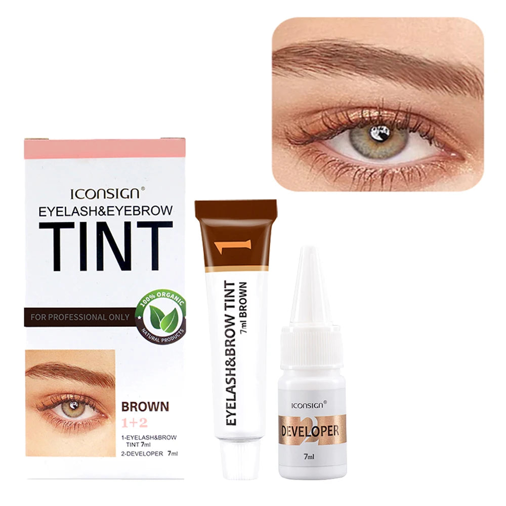 LuxuryGlow ICONSIGN Eyebrow & Eyelash Tint Kit – Waterproof Semi-Permanent Dye