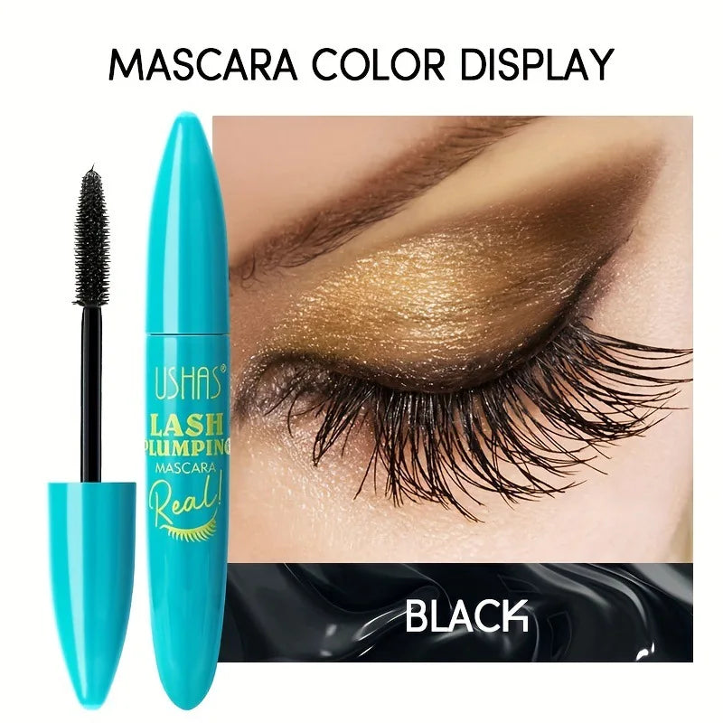 USHAS 4D Ultra Long Lasting Waterproof Mascara – Fiber Lash Extension with 360° Spiral Brush