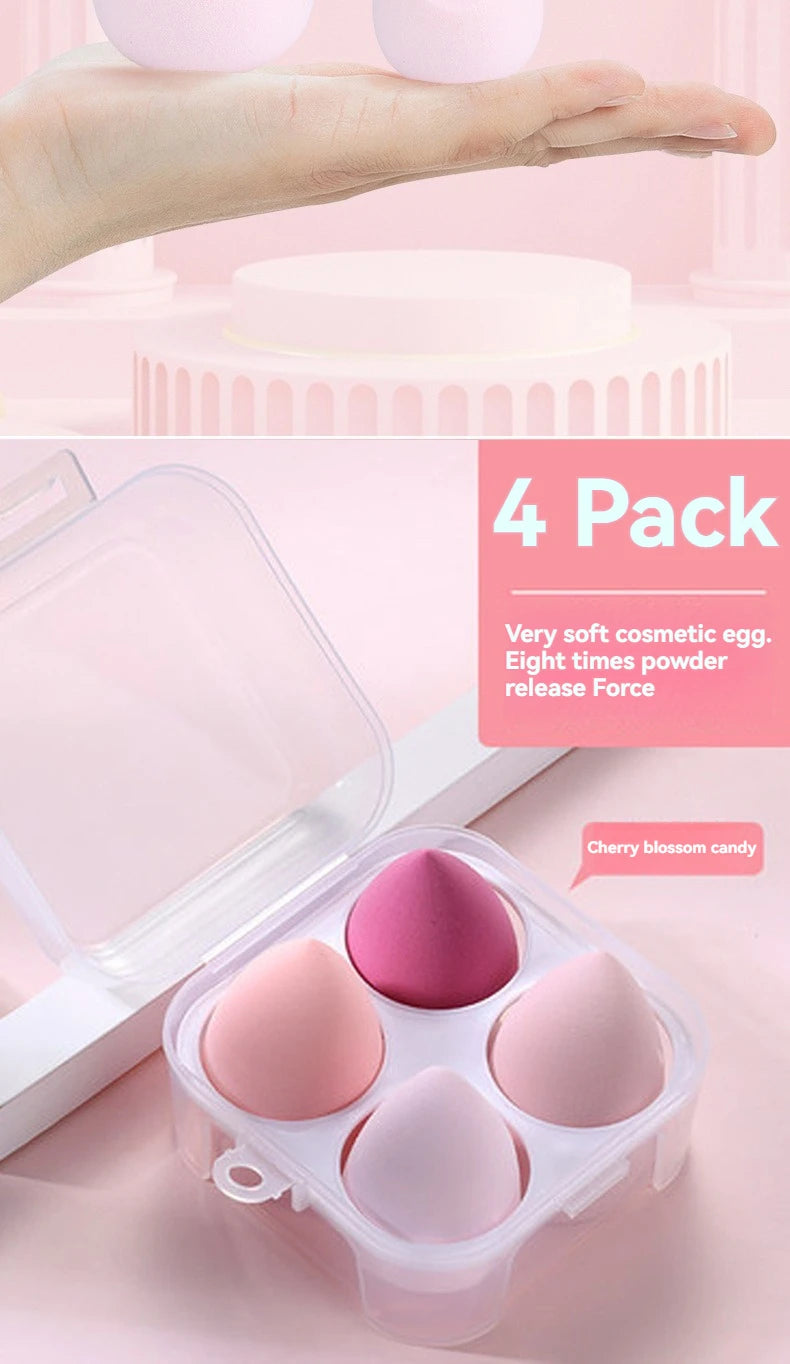 LuxuryGlow 4pcs Color Blend Beauty Sponges – Soft Latex-Free Makeup Applicator Set