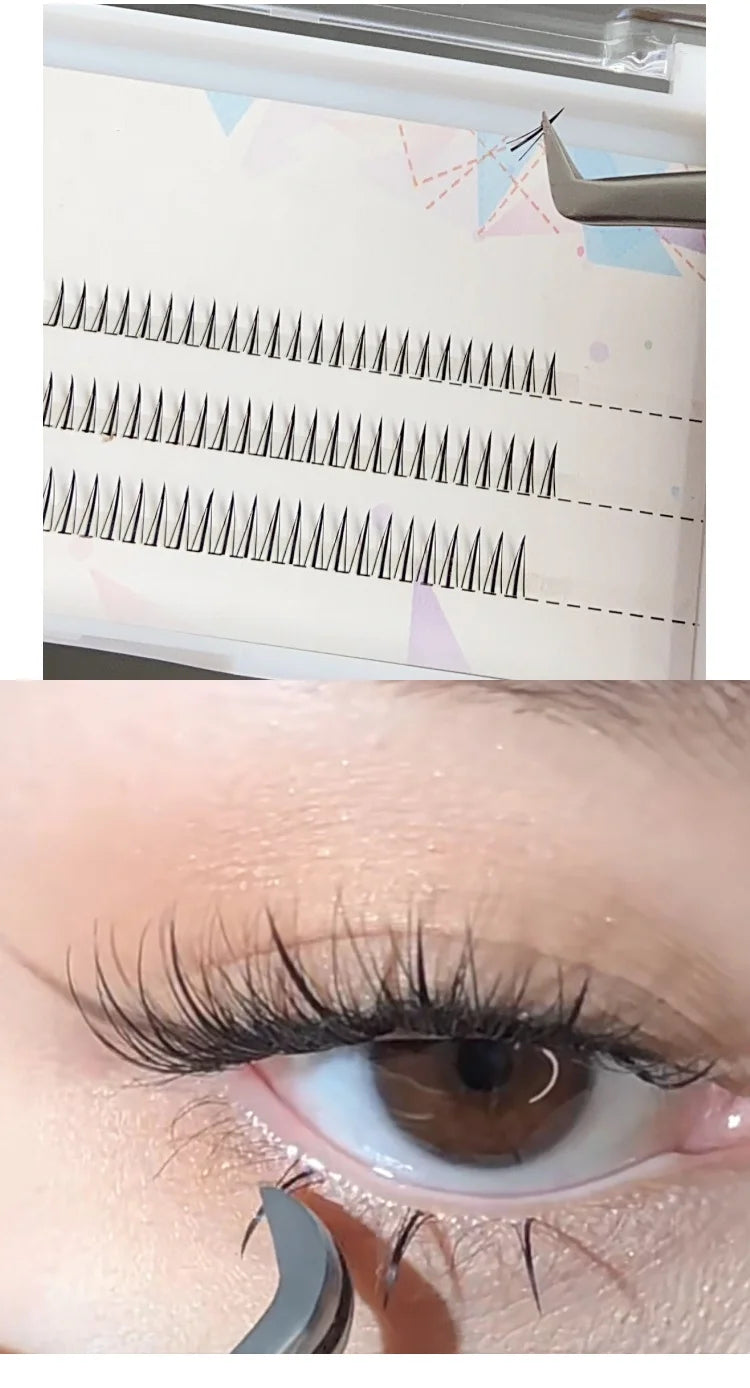 JPNPL MIAOJIE DIY False Eyelashes — Natural Fairy Cluster Lashes 8-12mm Mix