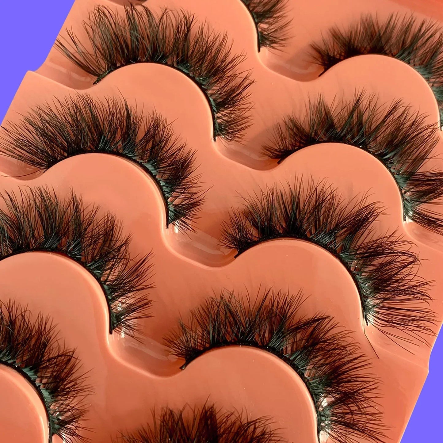 JUJU Dream - 5 pares de pestañas postizas de visón sintético esponjosas: pestañas postizas de ojo de gato naturales, espectaculares y reutilizables