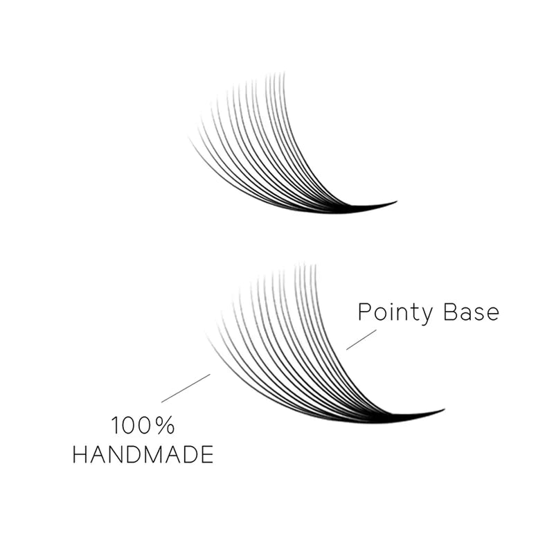 TDANCE 500Fans Premade Volume Eyelash Extensions – Pointy Base, Medium Stem C210