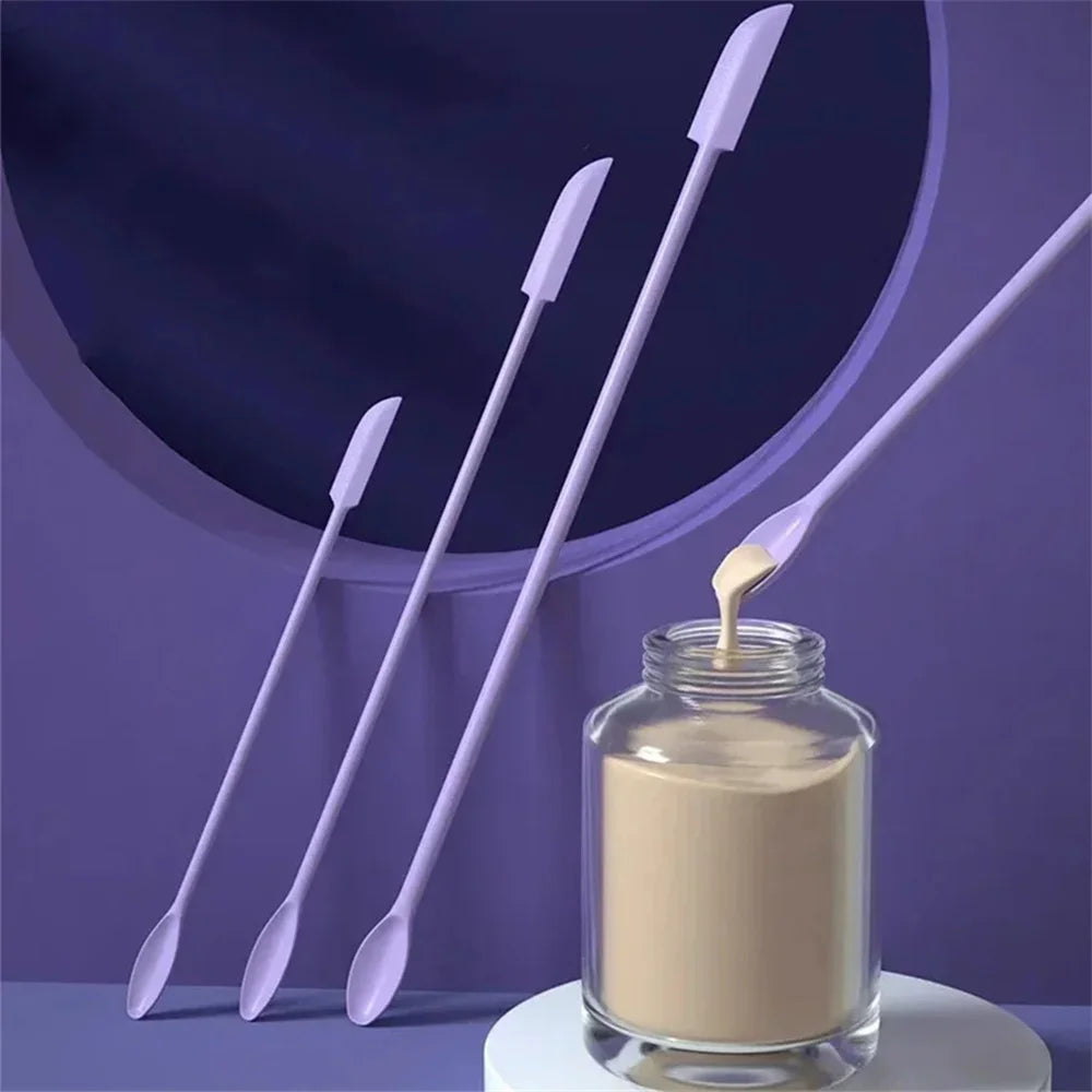 مجموعة فرش مكشطة سيليكون صغيرة من LuxuryGlow مكونة من 3 قطع - ملاعق تجميل ناعمة للعناية بالبشرة والجمال