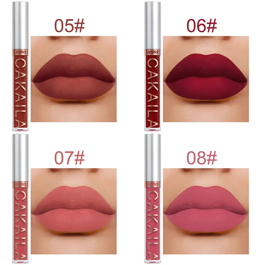 CAKAILA 10pcs Matte Nude Lip Gloss Set – Waterproof, Long-Lasting Lipsticks