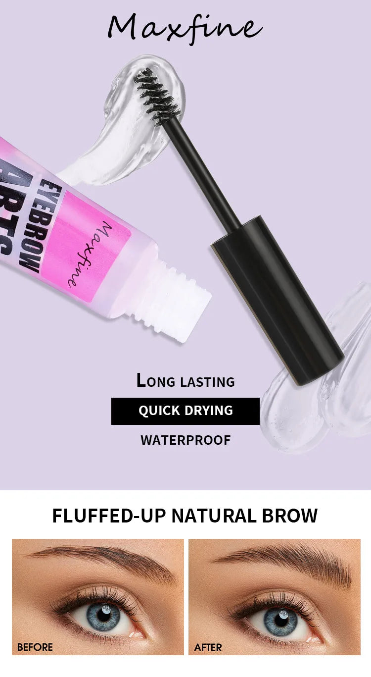 MAXFINE Waterproof Eyebrow Gel – Long-Lasting, Quick-Dry & Transparent Fixer