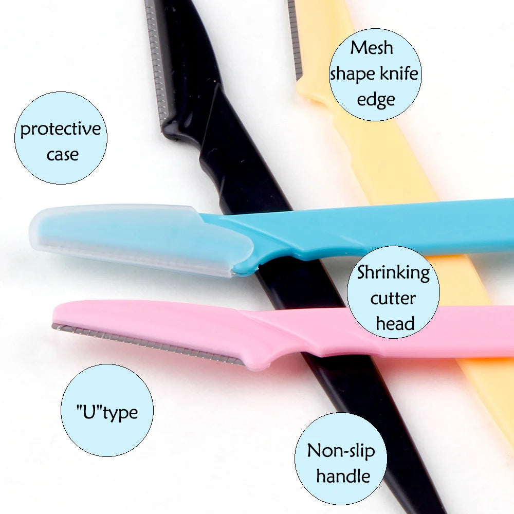 WRDEW 3/5/6 Pcs Eyebrow Razor Set | Stainless Steel Facial Hair Trimmer Kit