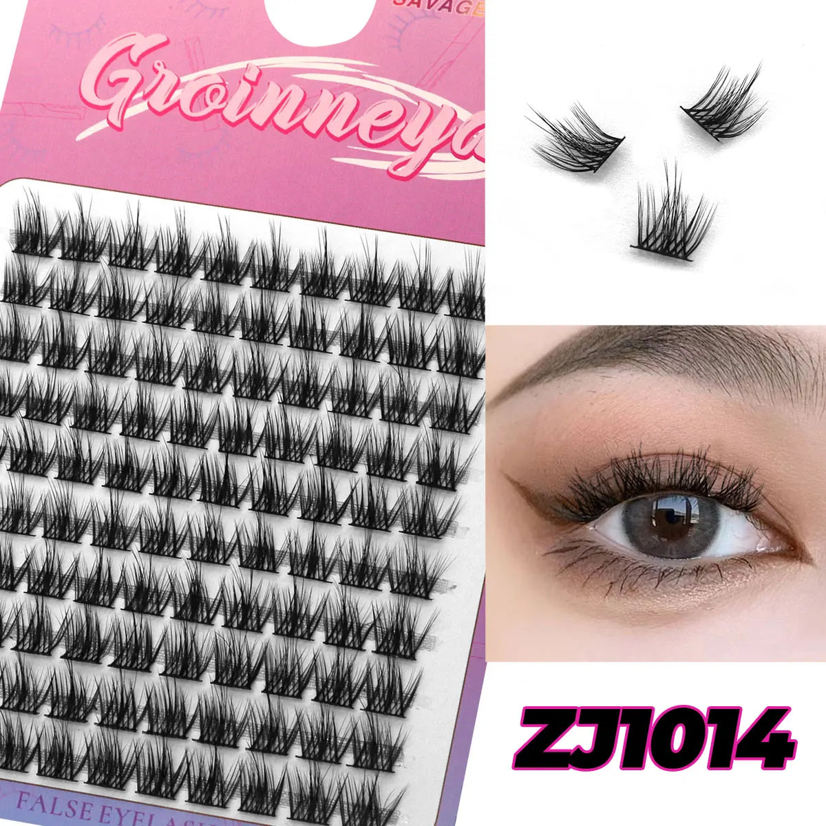 GROINNEYA Cluster Lashes – Natural Volume DIY Eyelash Extensions Mixed Tray