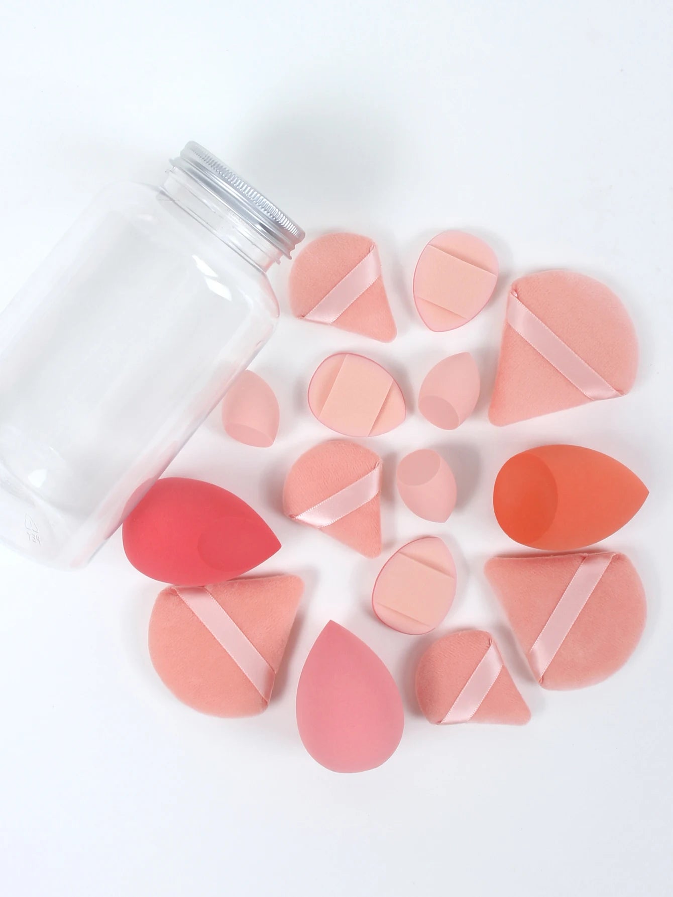 LuxuryGlow All-in-One Makeup Puff Set – 15 Pcs Assorted Beauty Blenders & Powder Puffs