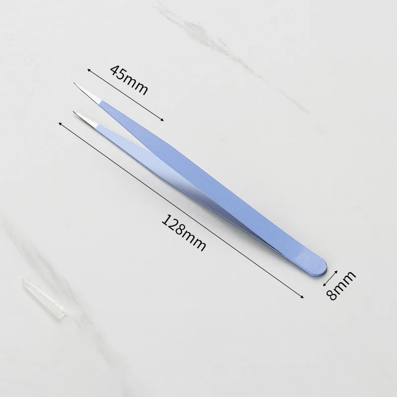 LuxuryGlow Macaron Color Eyelash Tweezers – Stainless Steel Precision Tool for Nail Art, Stickers & DIY Crafts