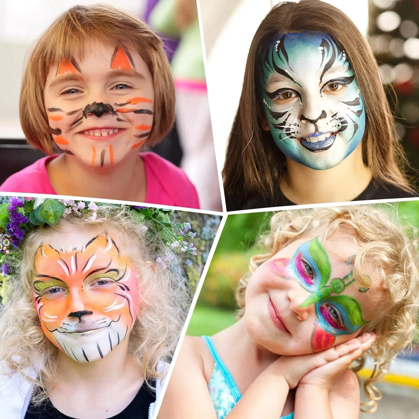 VERONNI 10-Color Body & Face Paint Kit with Brush – Safe Makeup for Kids & Adults