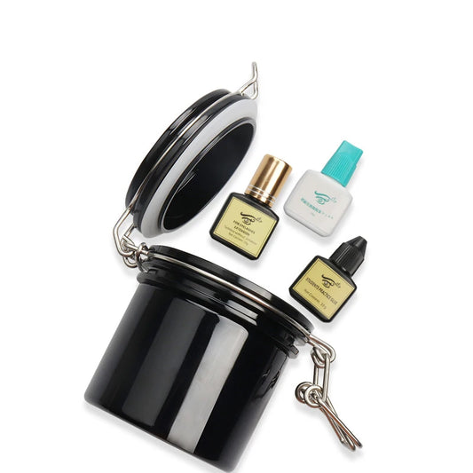 Tanque de almacenamiento de pegamento para pestañas Myaokue-up de 200 ml: contenedor sellado para adhesivo de extensiones