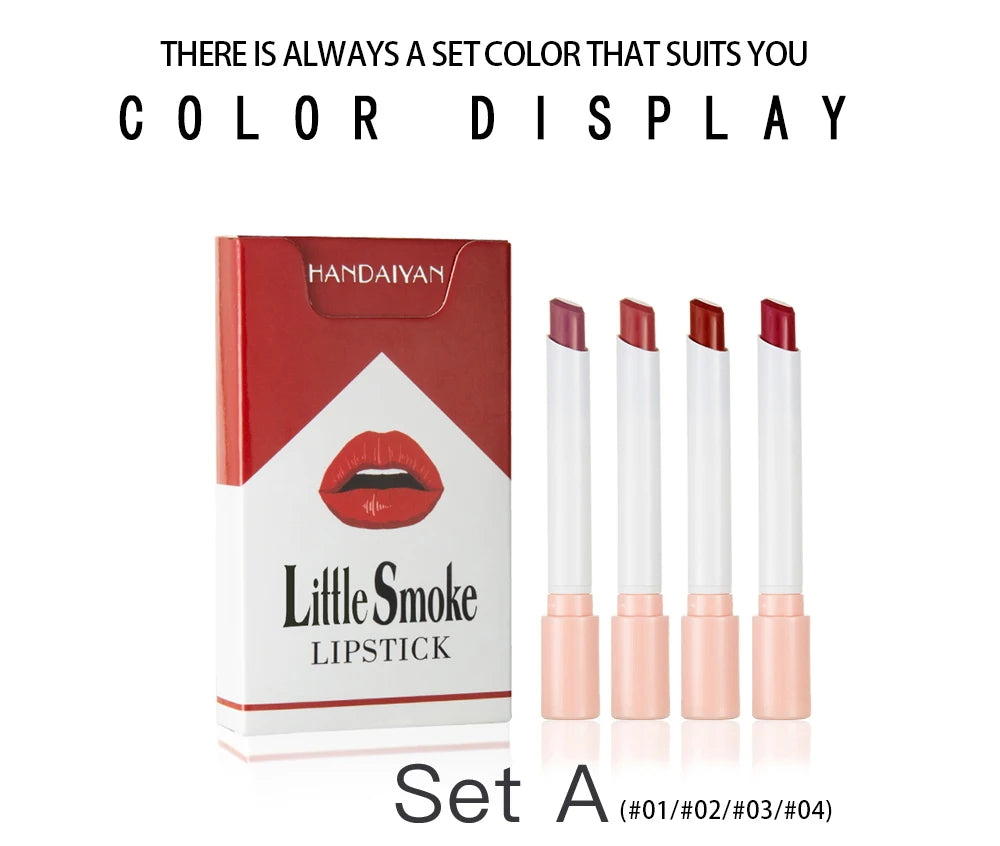 Set de labiales mate Handaiyan | 4 mini labiales de terciopelo que no se decoloran